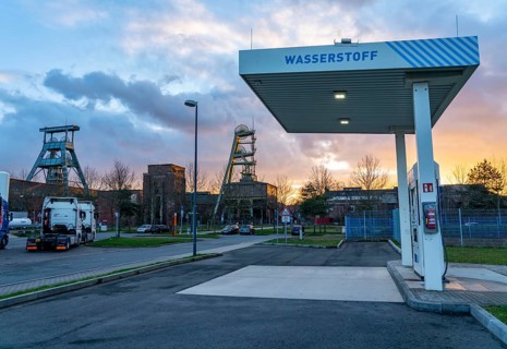 Hydrogen filling station, at the Hertern hydrogen competence centre, h2Herten, on the site of the