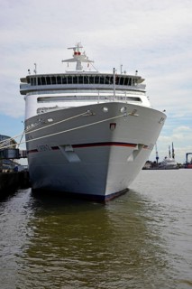 Europe, Germany, Hanseatic City of Hamburg, Elbe, harbour, passenger ship Europa 2 at the jetty,