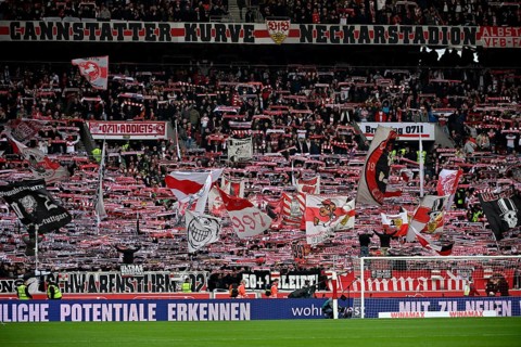 Cannstatter Kurve, fan block, fans, fan curve, flags, flags, atmosphere, atmospheric, MHPArena, MHP