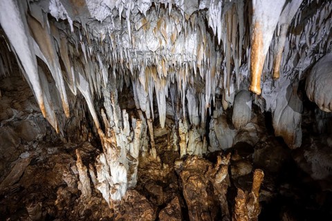 Stalactite cave, Terciopelo Cave, Barra Honda National Park, Costa Rica, Central America
