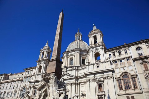 Fountain of the Four Rivers, Fontana dei Quattro Fiumi, Church of Sant'Agnese in Agone