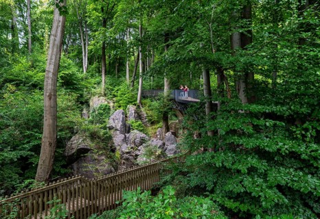 The Felsenmeer in Hemer, Sauerland, geotope, with rugged rock formations, nature reserve, North