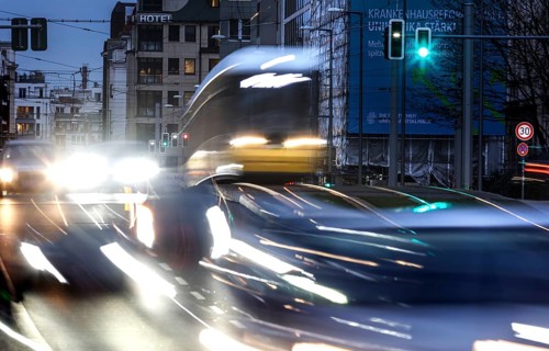 Free ride for the BVG M5 tram at Invalidenstraße, Berlin, 27/02/2023