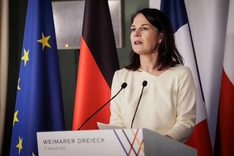 Annalena Bärbock (Alliance 90/The Greens), Federal Foreign Minister, Stephane Sejourne (not