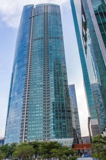 Modern futuristic buildings and skyscaper in the center of Singapore