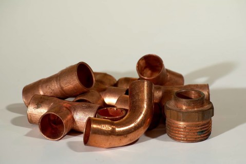 Copper solder fittings, water pipes