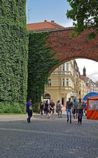 Europe, Germany, Bavaria, Munich, Old Town, Sendlinger Tor, Part of the old city wall, View into