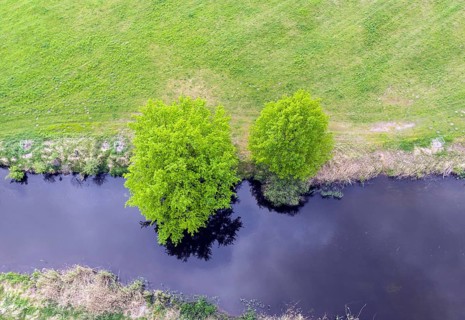 Aerial photo, natural course of the Spree, Mönchwinkel, 16 05 2023