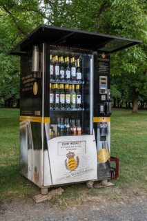 A vending machine for Württemberg wine in a park, Seeschloss Monrepos, Ludwigsburg,