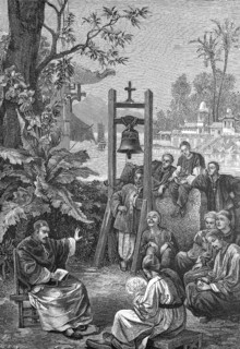 A Catholic missionary in China, Historical, digitally restored reproduction from a 19th century