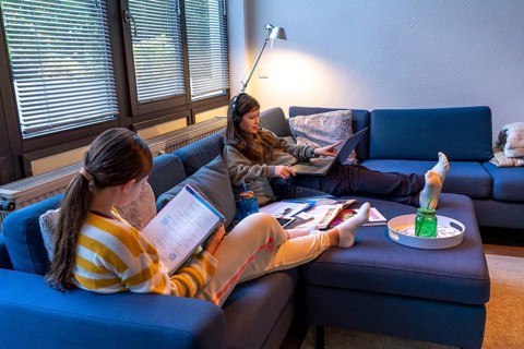Homeschooling, 2 girls, sisters, 11 years old, learning at home, home learning, lessons at home,