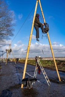 Beginning of the eviction of the Lützerath hamlet, camp of climate activists and squatters, at the