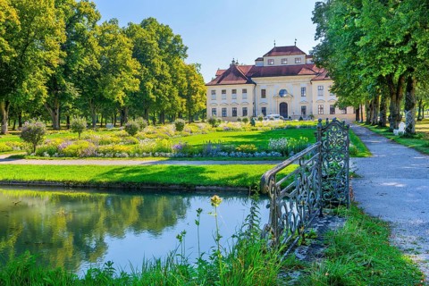 Garden parterre in front of Lustheim Palace in the Schleissheim Palace complex, Oberschleissheim