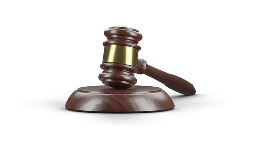 Wooden gavel isolated on a white background