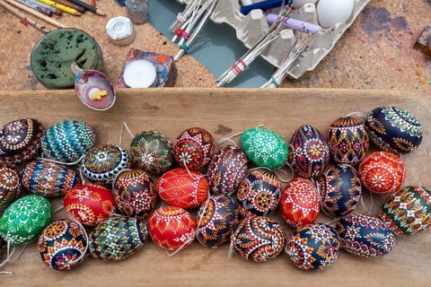 Sorbian Easter eggs, decorated Easter eggs, Sorbian eggs, Germany, Europe