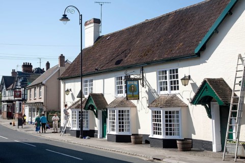 Historic buildings and Royal Oak pub Pewsey, Wiltshire, England, United Kingdom, Europe