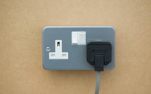Wall mounted two plug socket, UK