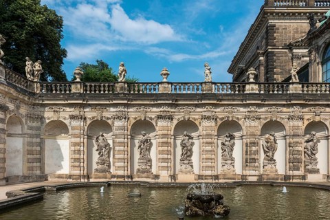 Nymph Fountain in the Zwinger, park, park complex, architecture, attraction, famous, historical,
