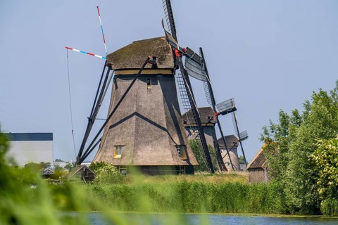 Kinderdijk, 18 windmills designed to pump water from the polders to utilise the land, one of the