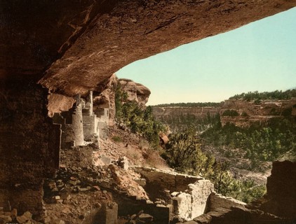 Cliff Palace, Mesa Verde, from the ruins, Colorado, United States of America, USA, digitally