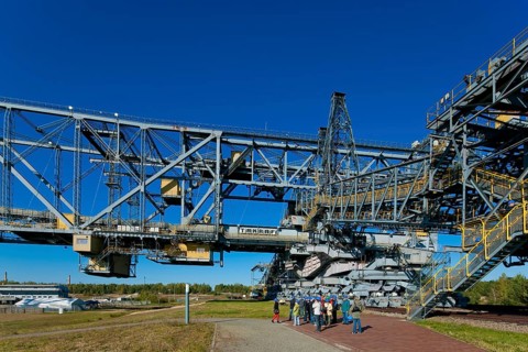 The F60 overburden conveyor bridge visitor mine is located on Bergheider See near the village of