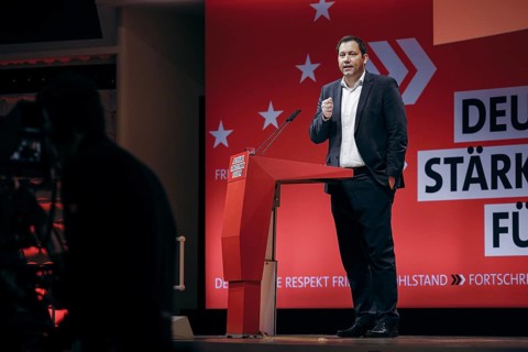 Lars Klingbeil, Federal Chairman of the SPD, recorded at the European Delegates' Conference of the
