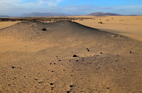 Sand dunes at Las Dunas natural park, Corralejo, Fuerteventura, Canary Islands, Spain, Europe