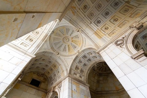 Zwinger Palace, Ceiling of the Semper gallery, Dresden, Saxony, Germany, Europe