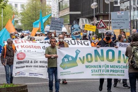 Demonstration against property companies such as Vonovia and others, against rent increases, for