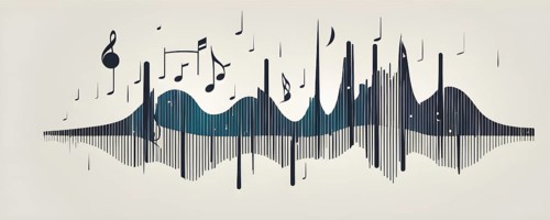 Illustration of abstract audio frequency sound wave lines, AI generated