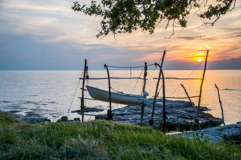 Hanging boats in Savudrija, Istiren, Croatia, Croatia, Europe
