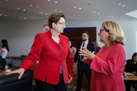 Klara Geywitz (SPD), Federal Minister of Housing, Urban Development and Building, and Svenja