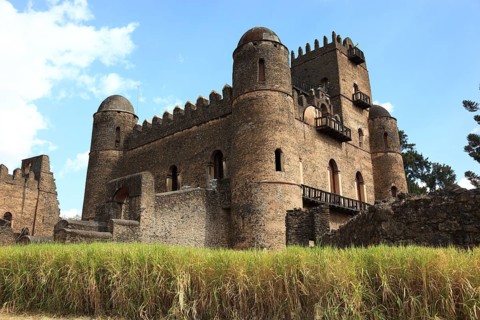 Amhara region, in the Gemp palace complex in Gondar, Gonder, imperial palace, UNESCO, world,