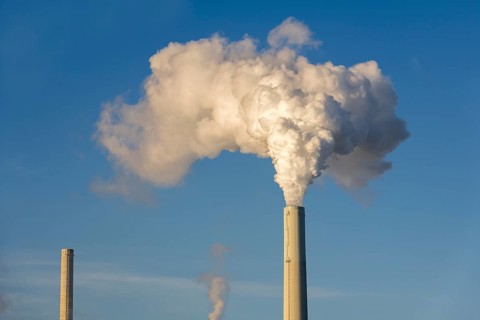 Symbolic image energy transition, fossil fuels, smoking chimneys, industrial plant, chimneys,