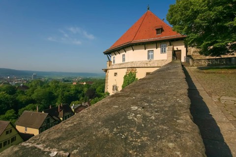 Hohentübingen Palace, wall, view of Tübingen, Museum of the University of Tübingen MUT, higher