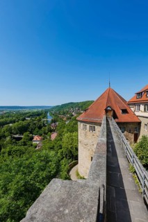 Hohentübingen Palace, view over Tübingen, Neckar, river, Museum of the University of Tübingen MUT,