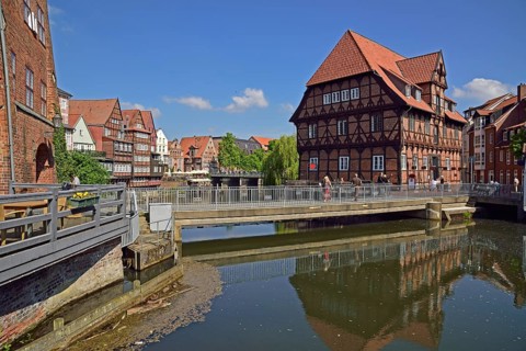 Europe, Germany, Lower Saxony, Hamburg Metropolitan Region, Lüneburg, View to Stintfang, Ilmenau,