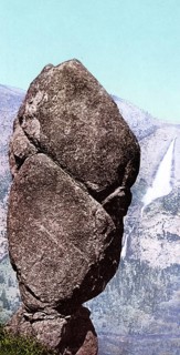 Agassiz Rock, Union Point and Yosemite Falls, California, USA, Historical, digitally restored