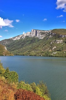 Wallachia, Danube at Sivinita, view of the Serbian side, Iron Tor nature park Park, Danube