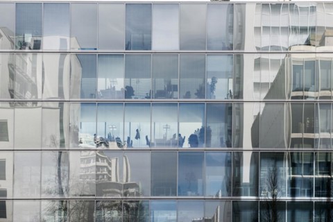 Modern architecture, office building, architects Sejima & Nishizawa (SANAA), Novartis Campus,
