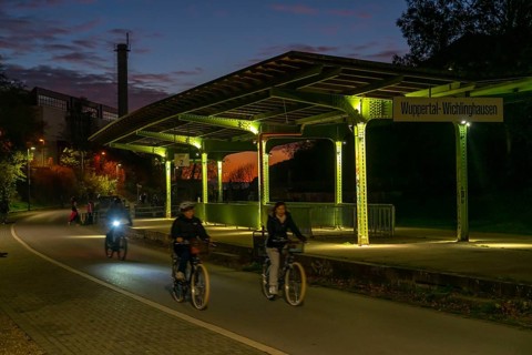 The Nordbahntrasse, a cycle path, footpath, on a former 22 km long railway line, along the