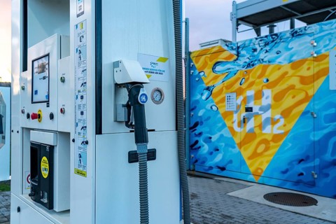 Hydrogen filling station, at the Hertern hydrogen competence centre, h2Herten, on the site of the