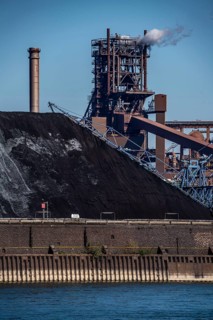 ThyssenKrupp steelworks in Duisburg-Marxloh, blast furnace Schwelgern 2, coal store of the