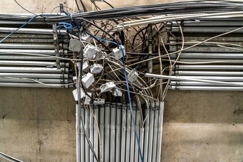Cabling, cables, junction boxes, power lines, cable installation, junction boxes, are renewed,