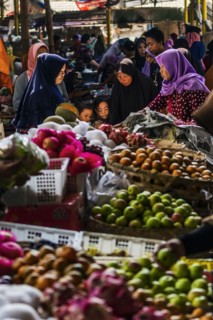 Traditional authentic food market, vendor, woman, fruit, vegetable, fresh, food, nutrition, sale,