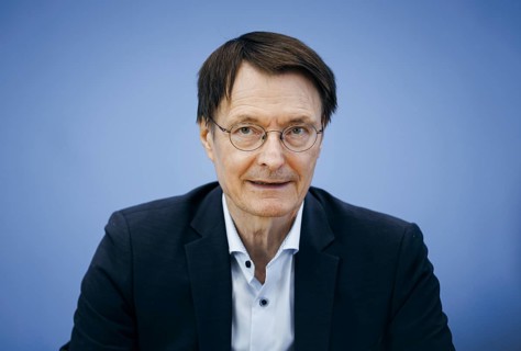 Karl Lauterbach (SPD), Federal Minister of Health, recorded during a press conference on the