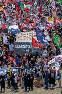 Demonstration against the planned assembly law in North Rhine-Westphalia, in Düsseldorf, various