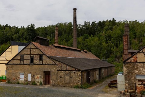 The more than 800-year-old Muldenhütten smelter site. The still existing, historical and