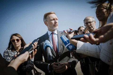 Christian Lindner (FDP), Federal Minister of Finance, photographed during a press statement in