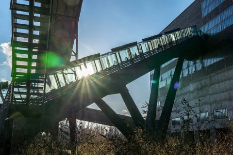 Zollverein Coal Mine World Heritage Site, escalator to the Ruhr Museum in the former coal washing
